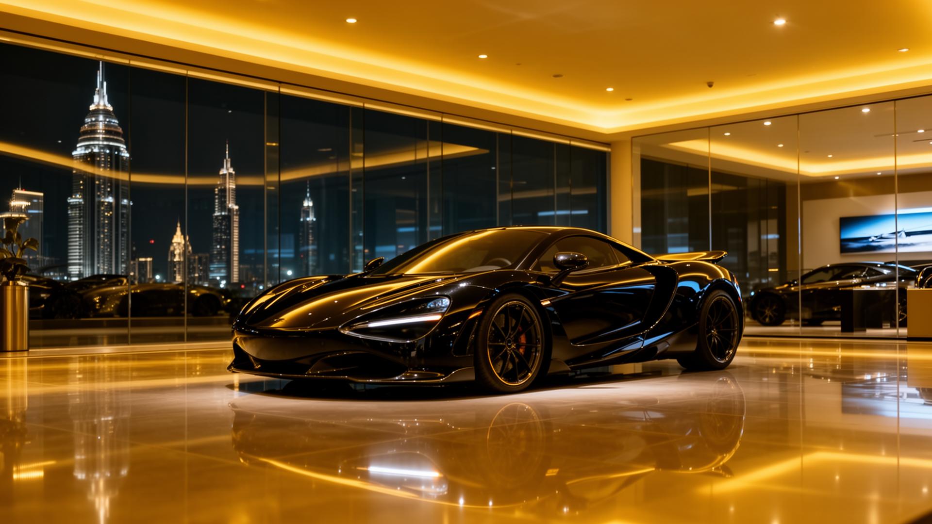 Luxury supercar in Auto Premier Dubai showroom